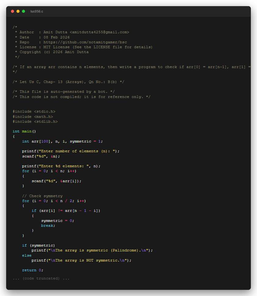 If an array arr contains n elements, then write a program to check if arr[0] = arr[n-1], arr[1] = arr[n-2] and so on.
